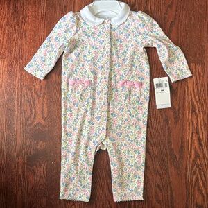 Ralph Lauren Floral Kids One Piece with Pink Accents